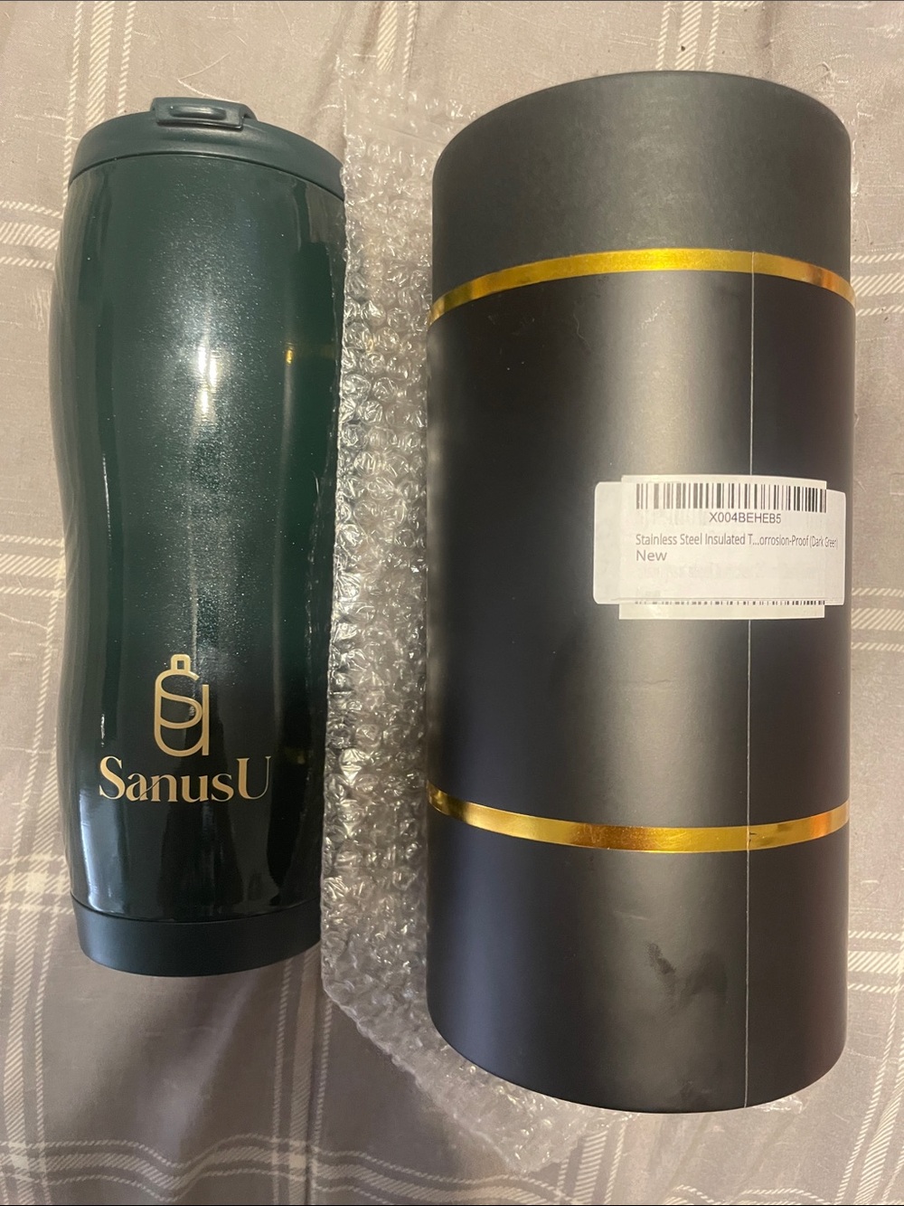 Dark Green Insulated Stainless Steel Travel Mug